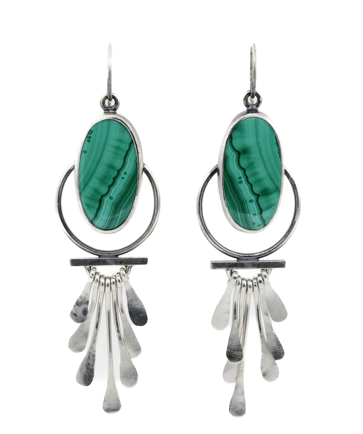 Malachite Fringe Earrings