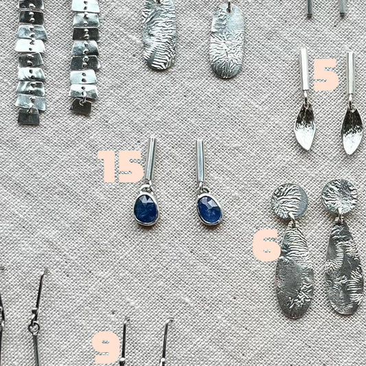 Sapphire and sterling drop post earrings