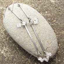 Load image into Gallery viewer, Sterling and Herkimer Crystal long line drop earrings