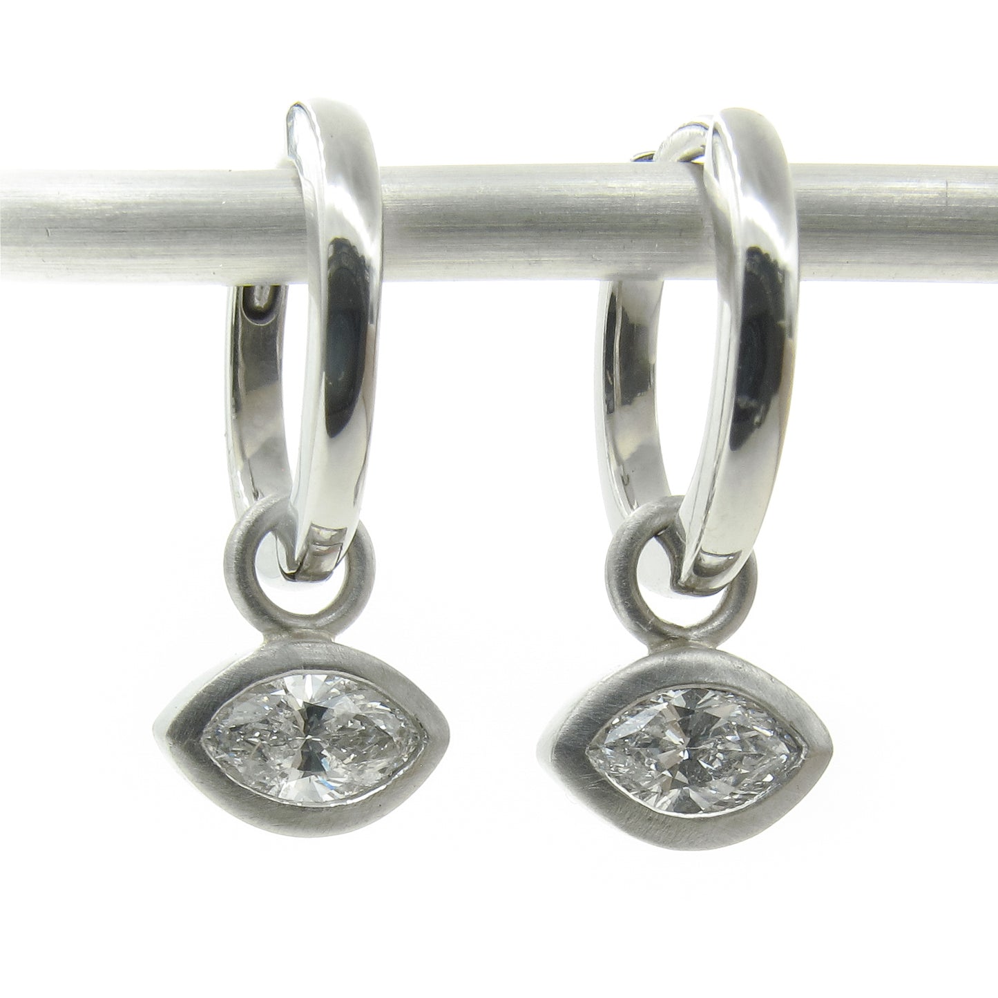 Marquis Diamond and Hoop Earrings