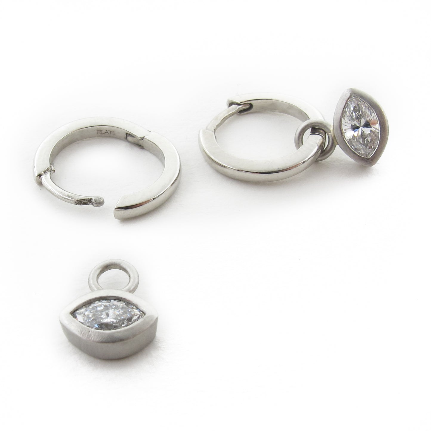 Marquis Diamond and Hoop Earrings