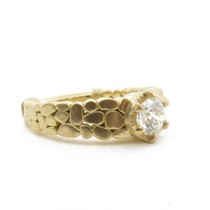 Weathered Stones Ring, Gold and Diamond Engagement Ring