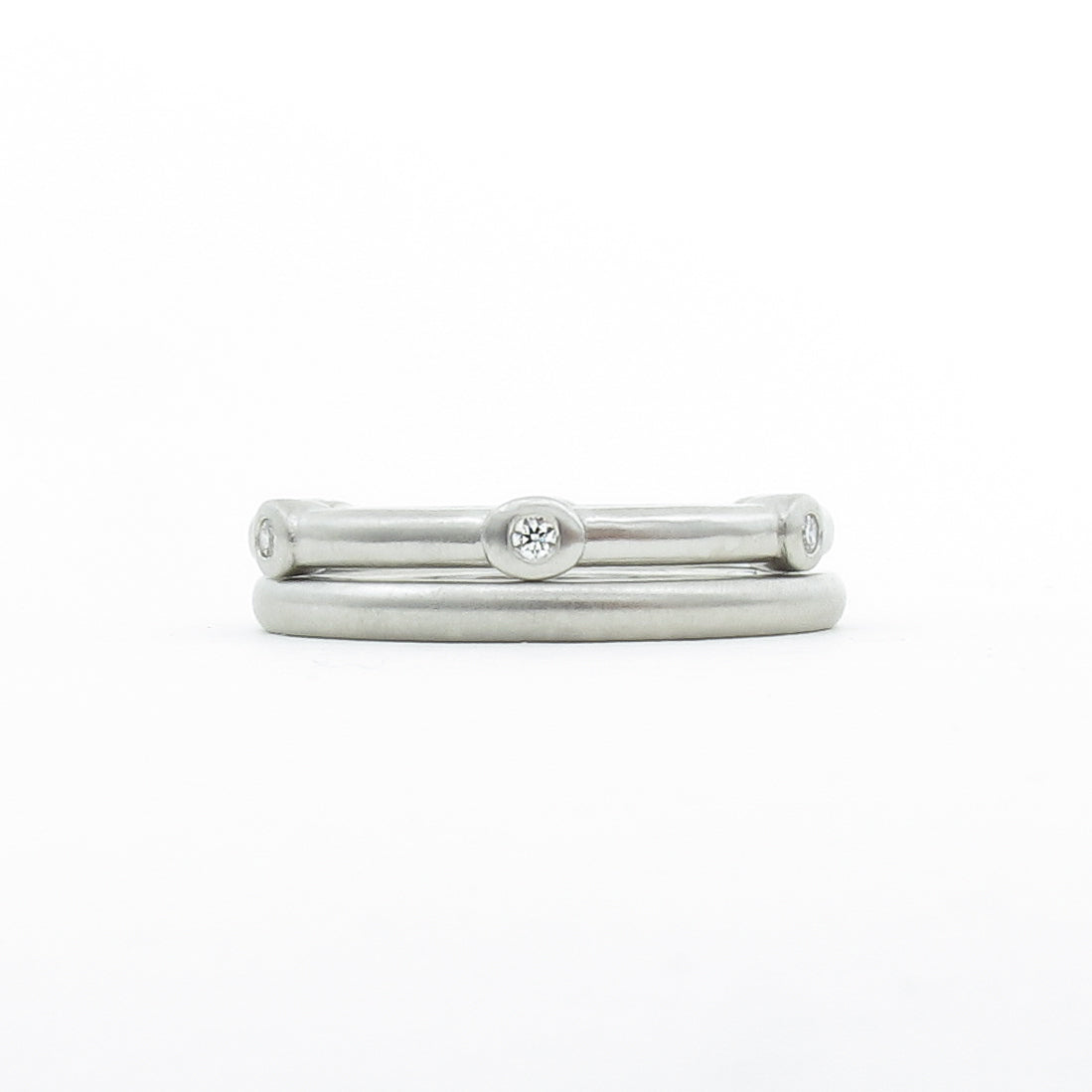 Scattered Diamond ring, 6 stone bezel eternity band, minimalist stacking diamond band