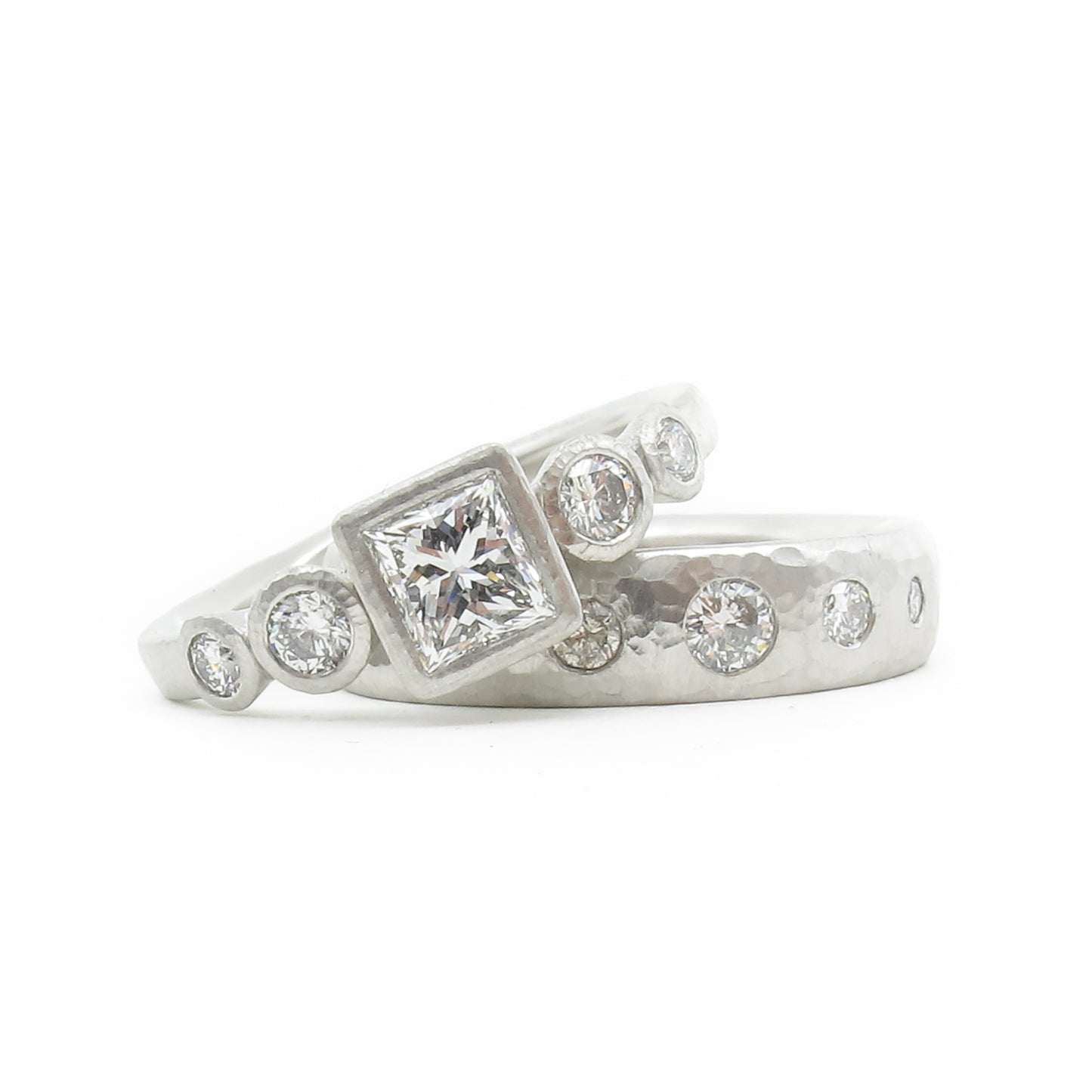 Bezel set diamond five stone ring