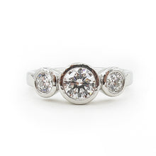 Load image into Gallery viewer, Low Profile Bezel Set Three Stone Ring