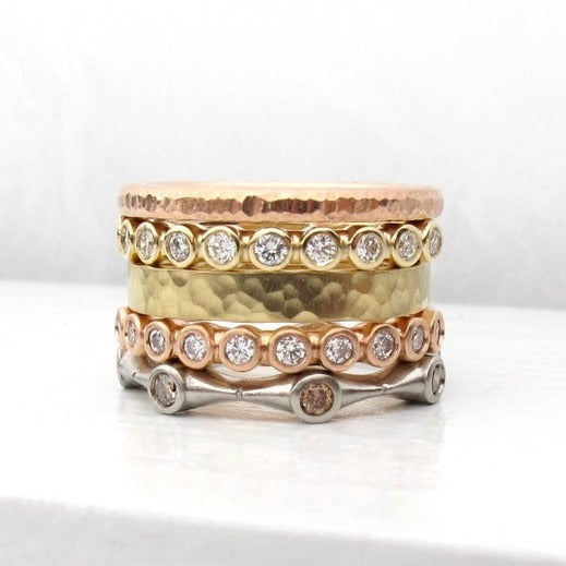 Bezel Set Diamond Stacking band