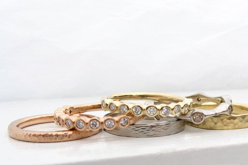 Bezel Set Diamond Stacking band