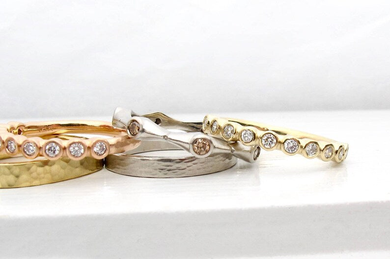 Bezel Set Diamond Stacking band