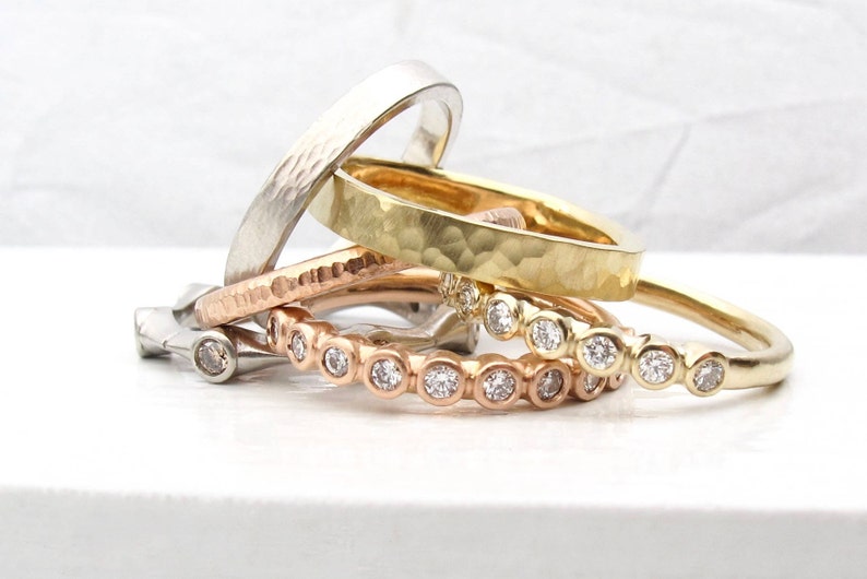 Bezel Set Diamond Stacking band