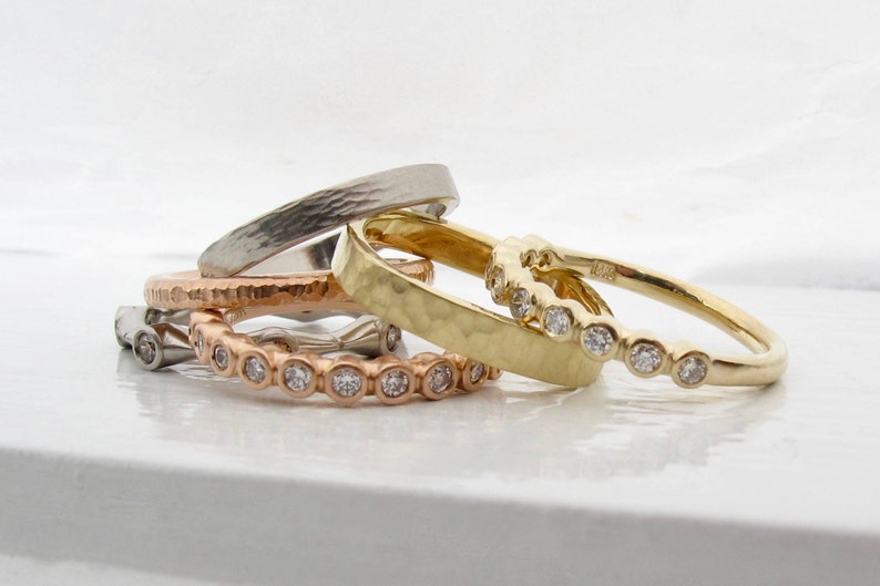 Bezel Set Diamond Stacking band