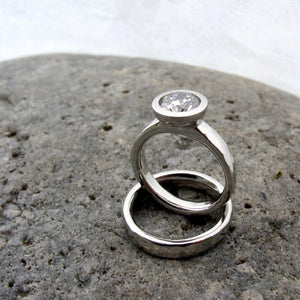 Platinum and Diamond Bridal Set, Women's 1.30ct Diamond Engagement Ring with Matching Wedding Band