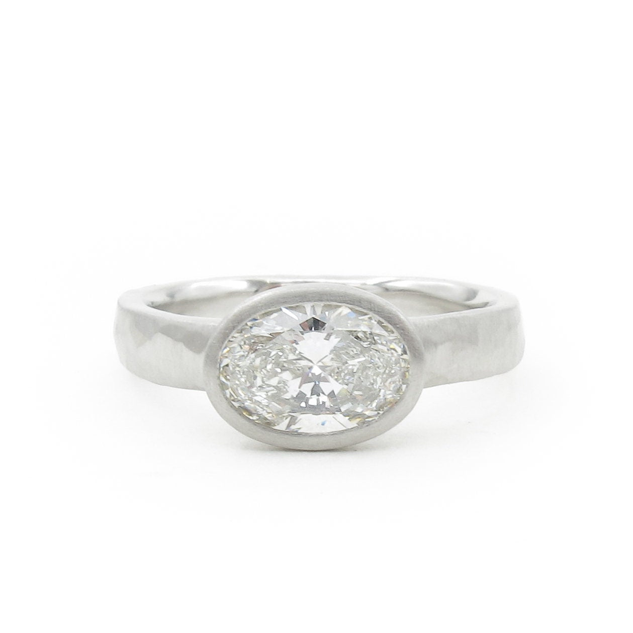 East west oval cut solitaire semi-mount, oval shaped setting for engagement ring, custom ring setting
