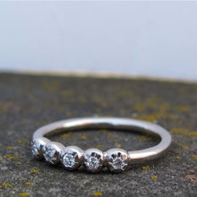 Load image into Gallery viewer, 5 Diamond Bezel Stacking Band in Platinum