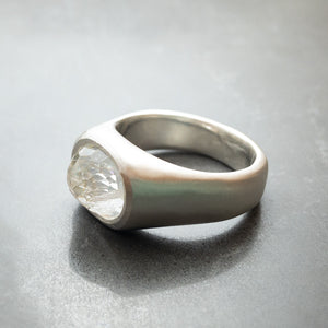 Sterling silver and white topaz signet rings