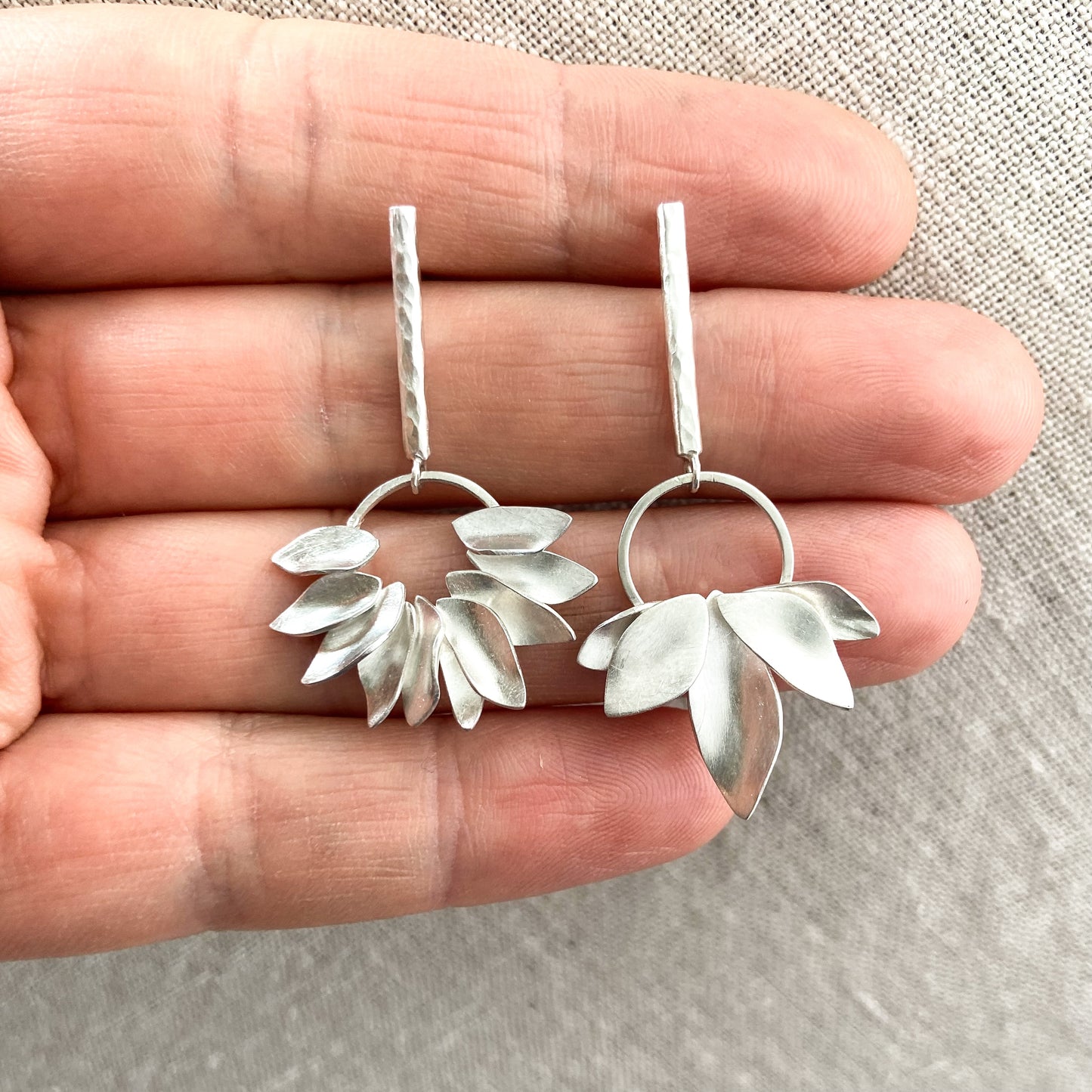 Sterling silver garland earrings