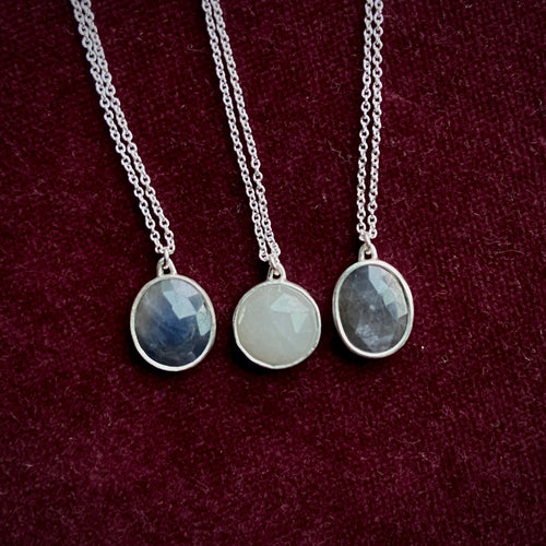 Stormy Day sapphire pendants