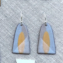 Load image into Gallery viewer, SALE Vitreous enamel and sterling silver earrings