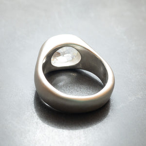 Sterling silver and white topaz signet rings