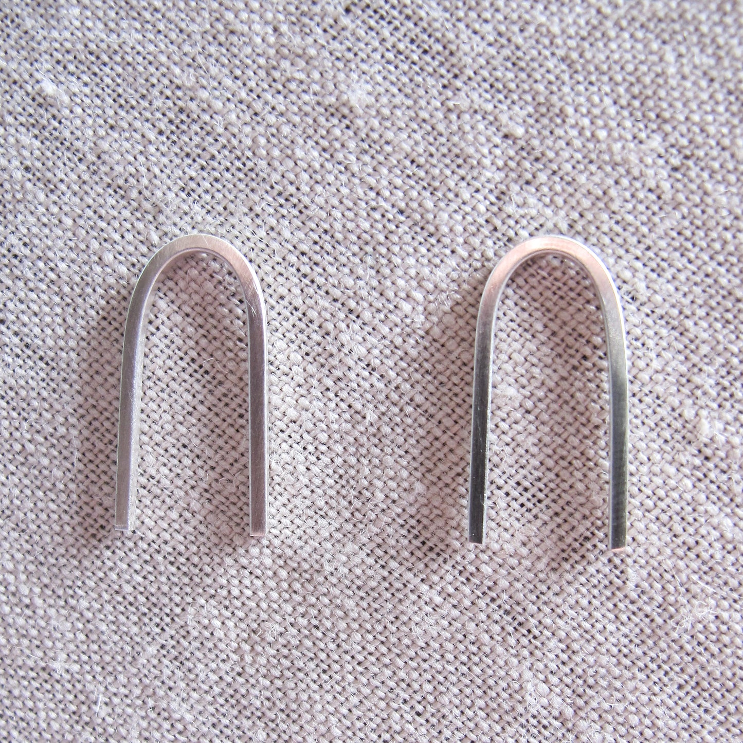 Sterling silver U earrings