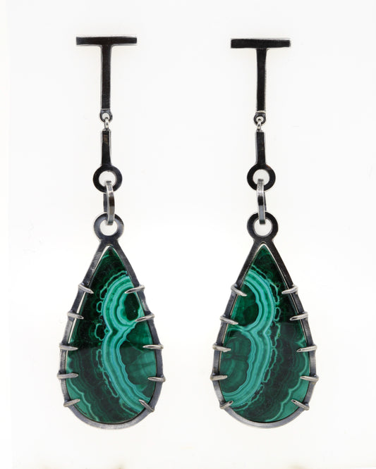 Malachite Drop Earrings