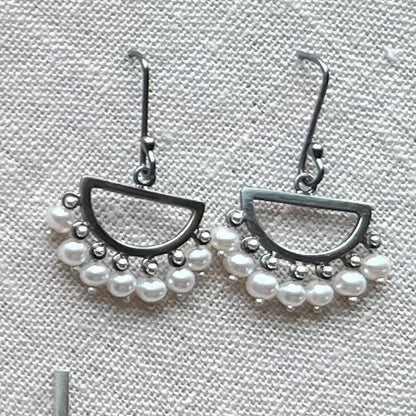 Sterling Silver and Pearl Earrings