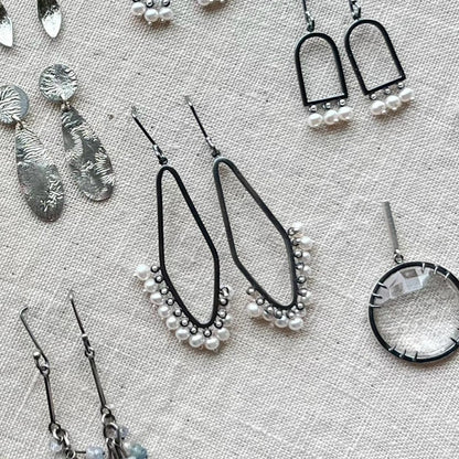 Sterling Silver and Pearl Earrings