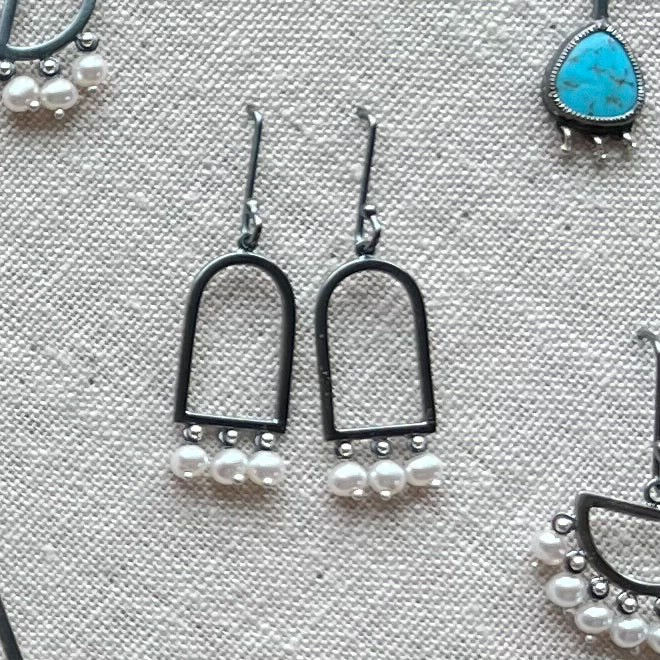 Sterling Silver and Pearl Earrings