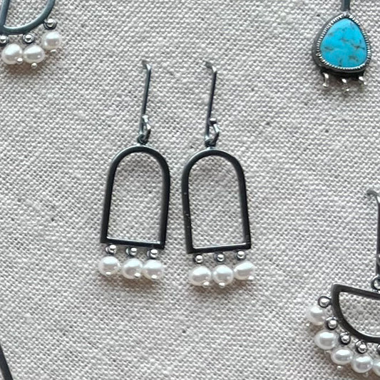 Sterling Silver and Pearl Earrings