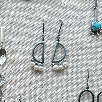 Sterling Silver and Pearl Earrings