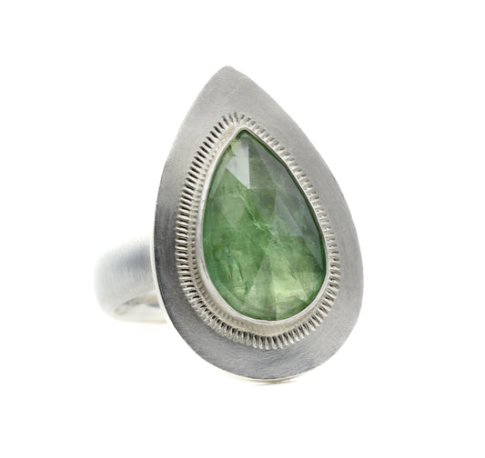 Rose Cut Kyanite Shield Ring