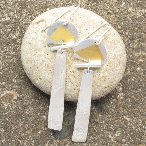 Reticulated Silver and 24kt gold Keumboo Earrings