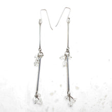 Load image into Gallery viewer, Sterling and Herkimer Crystal long line drop earrings