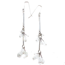 Load image into Gallery viewer, Sterling and Aquamarine long line drop earrings