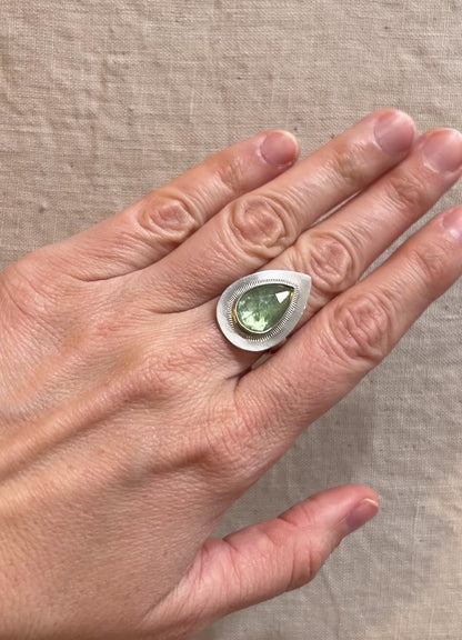 Rose Cut Kyanite Shield Ring