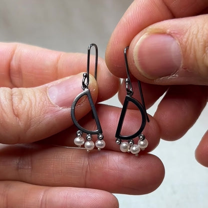 Sterling Silver and Pearl Earrings