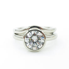 Load image into Gallery viewer, Low Profile Bezel Set Engagement Ring Semi-mount With Band