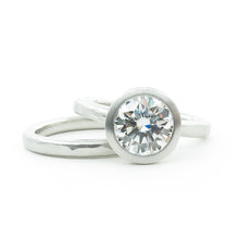 Load image into Gallery viewer, Moissanite and Peek-A-Boo Engagement Ring