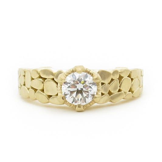 Weathered Stones Ring, Gold and Diamond Engagement Ring