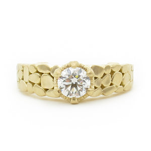 Weathered Stones Ring, Gold and Diamond Engagement Ring