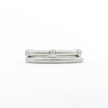 Load image into Gallery viewer, Scattered Diamond ring, 6 stone bezel eternity band, minimalist stacking diamond band