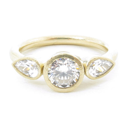 Pear Cut Three Stone Ring