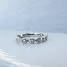Load image into Gallery viewer, 5 stone bezel set diamond wedding or anniversary band