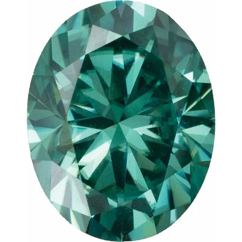 Loose green oval cut moissanite