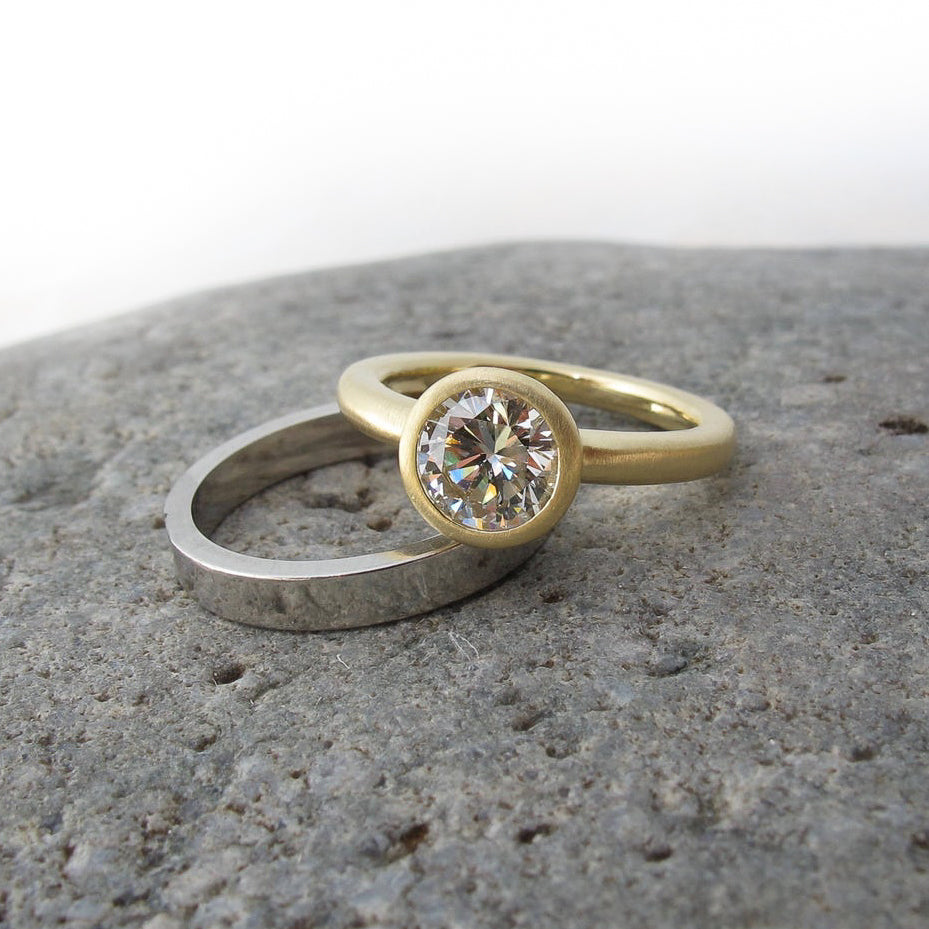 Super Low Profile Bezel Solitaire Setting Semi-Mount