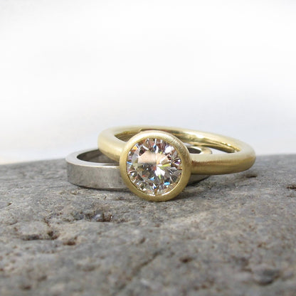 Super Low Profile Bezel Solitaire Setting Semi-Mount