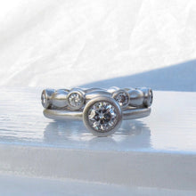 Load image into Gallery viewer, Diamond bezel wedding band with Canadian diamonds,  women&#39;s eternity ring, diamond eternity band
