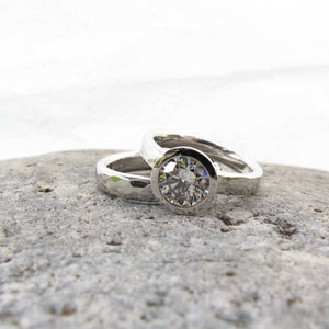 Platinum and Diamond Bridal Set, Women's 1.30ct Diamond Engagement Ring with Matching Wedding Band