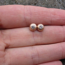 Load image into Gallery viewer, Minimalist diamond bezel stud earrings