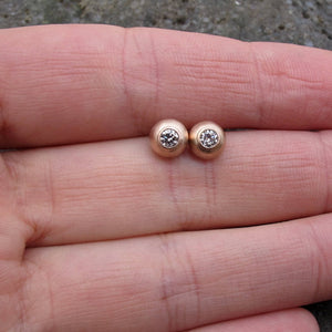 Minimalist diamond bezel stud earrings