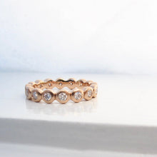 Load image into Gallery viewer, Bezel set diamond bubble eternity ring